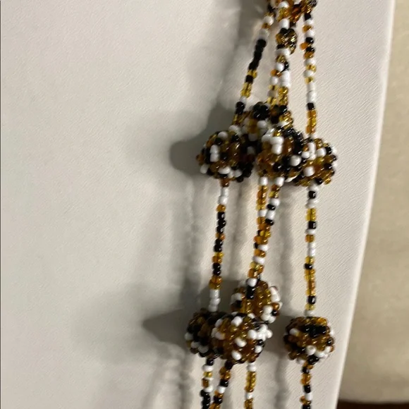 Chic Multi-Strand Beaded Necklace - Brown and Gold - Picture 4 of 5